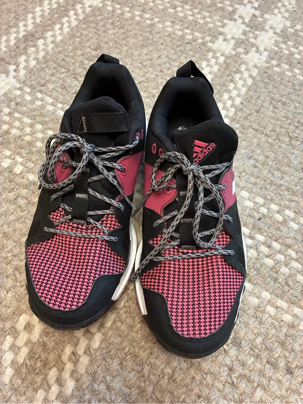 adidas Black and Pink Women’s Trail Sneakers